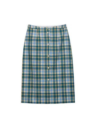 Prada Women's Plaid Cotton Pencil Skirt - Beige Khaki - Size 4 | Thumbnail 1 Prada Women's Plaid Cotton Pencil Skirt - Beige Khaki - Size 4 | Thumbnail 1