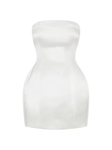 NICHOLAS Women's Kaline Strapless Bustier Satin Minidress - Ivory - Size 12 | Thumbnail 1 NICHOLAS Women's Kaline Strapless Bustier Satin Minidress - Ivory - Size 12 | Thumbnail 1