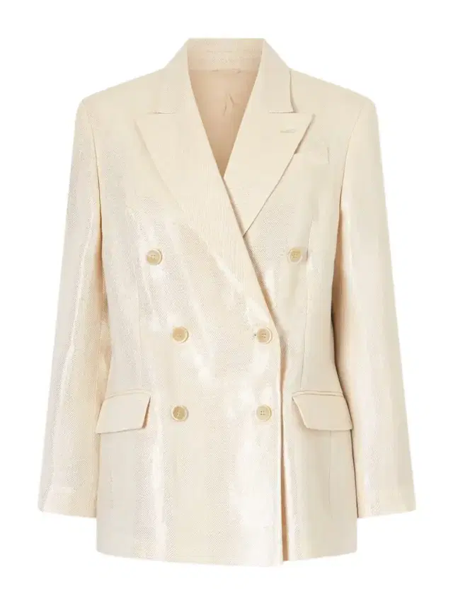 Double-breasted Metallic Linen-twill Blazer