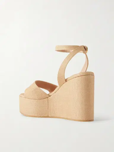 Gianvito Rossi 60 Raffia Platform Wedge Sandals | Thumbnail 3