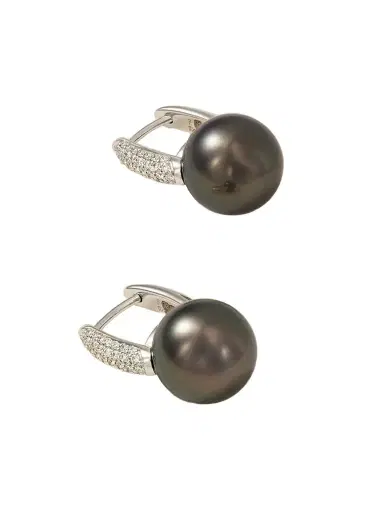 Mikimoto 18-karat White Gold, Pearl And Diamond Hoop Earrings | Thumbnail 1