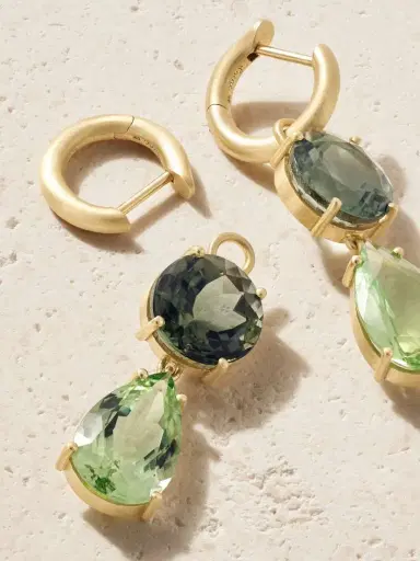 Irene Neuwirth Gemmy Gem 18-karat Gold Tourmaline Hoop Earrings | Thumbnail 3