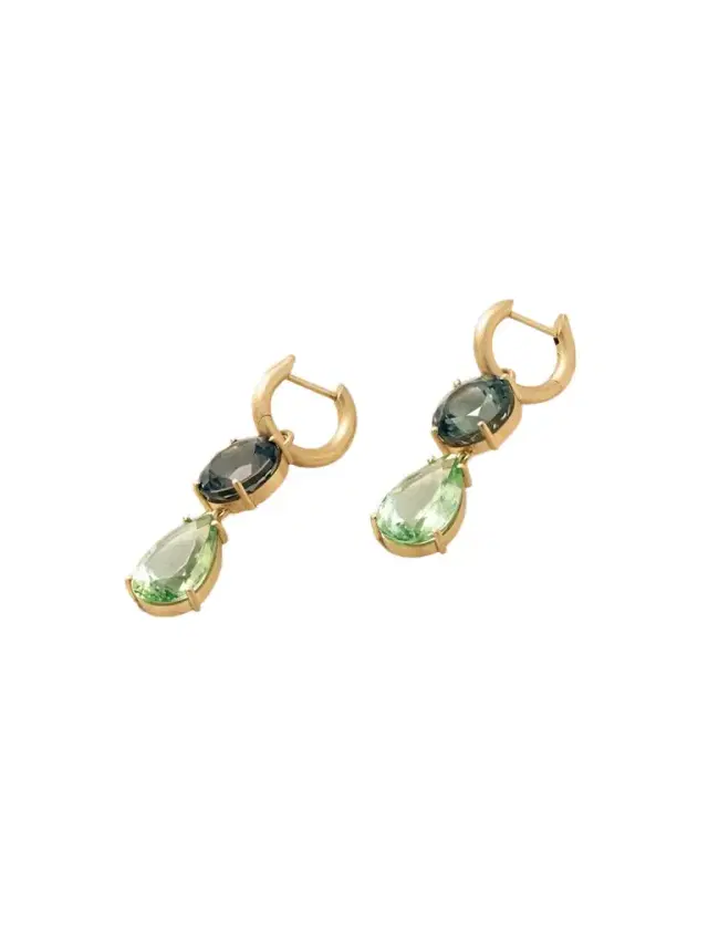 Irene Neuwirth Gemmy Gem 18-karat Gold Tourmaline Hoop Earrings
