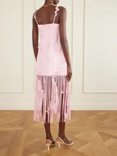 Simkhai Juliana Embellished Fringed Linen-blend Midi Dress | Thumbnail 3 Simkhai Juliana Embellished Fringed Linen-blend Midi Dress | Thumbnail 3