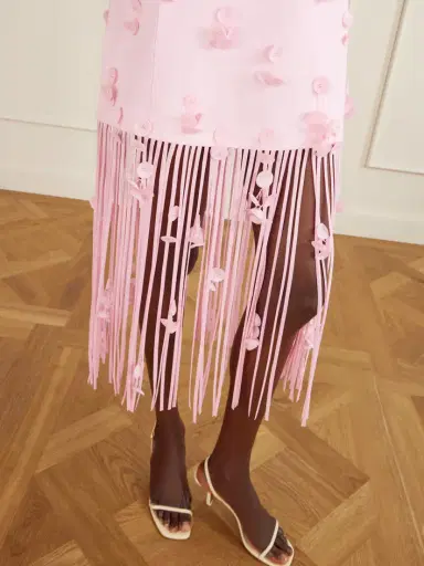 Simkhai Juliana Embellished Fringed Linen-blend Midi Dress | Thumbnail 4 Simkhai Juliana Embellished Fringed Linen-blend Midi Dress | Thumbnail 4