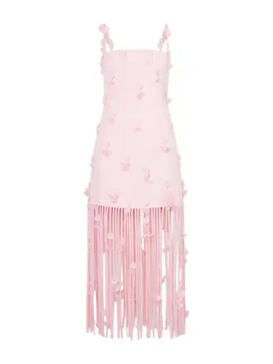 Simkhai Juliana Embellished Fringed Linen-blend Midi Dress | Thumbnail 1 Simkhai Juliana Embellished Fringed Linen-blend Midi Dress | Thumbnail 1
