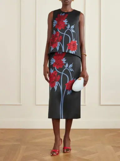 La DoubleJ Floral-print Twill Midi Skirt | Thumbnail 2