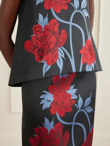 La DoubleJ Floral-print Twill Midi Skirt | Thumbnail 5