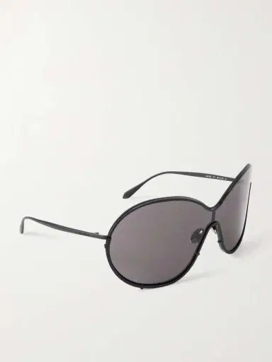 Alaïa Mask Large Round-frame Metal Sunglasses | Thumbnail 3
