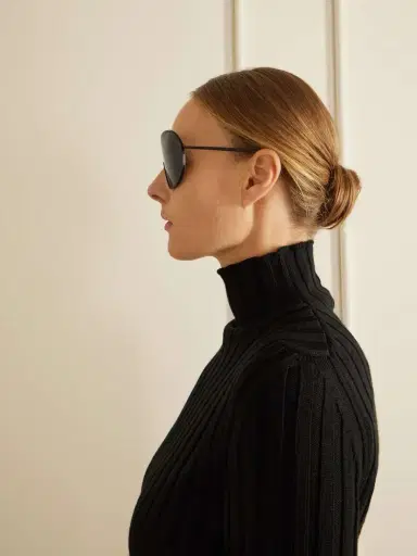 Alaïa Mask Large Round-frame Metal Sunglasses | Thumbnail 4
