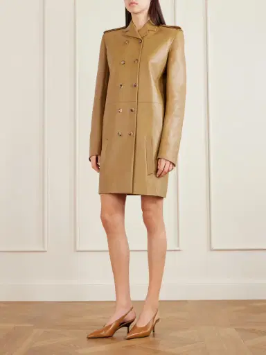 Khaite Sadra Double-breasted Leather Coat | Thumbnail 2 Khaite Sadra Double-breasted Leather Coat | Thumbnail 2