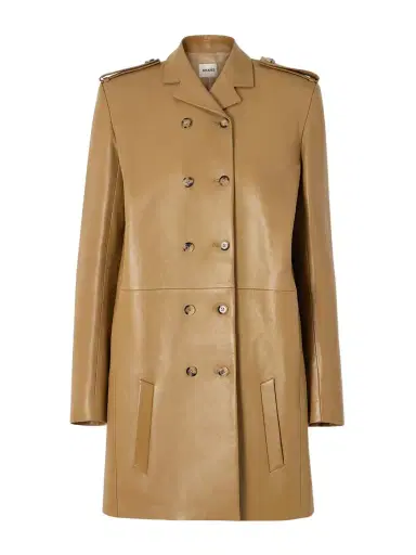 Khaite Sadra Double-breasted Leather Coat | Thumbnail 1 Khaite Sadra Double-breasted Leather Coat | Thumbnail 1