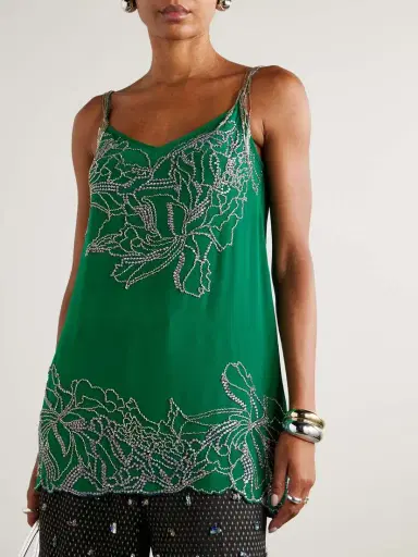 Dries Van Noten Embellished Silk-crepe Camisole | Thumbnail 3
