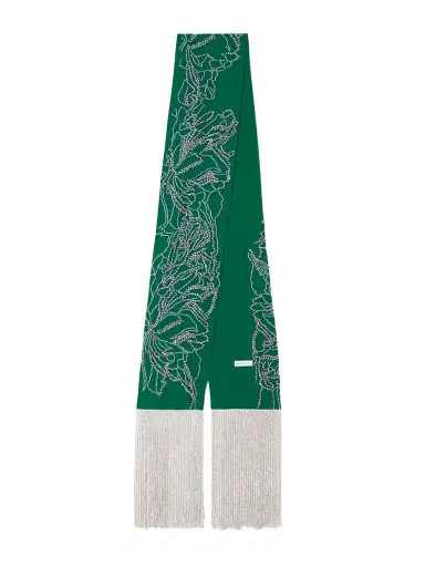 Dries Van Noten Fringed Crystal-embellished Silk Scarf | Thumbnail 1 Dries Van Noten Fringed Crystal-embellished Silk Scarf | Thumbnail 1