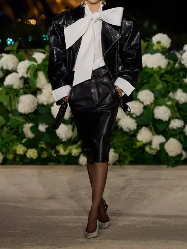 Saint Laurent Glossed Textured-leather Biker Jacket | Thumbnail 6 Saint Laurent Glossed Textured-leather Biker Jacket | Thumbnail 6