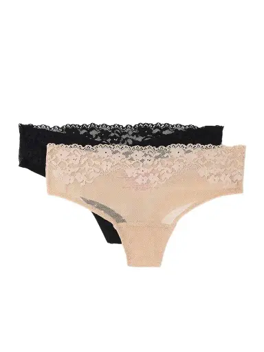 Commando Double Take Set Of Two Lace-trimmed Stretch Thongs | Thumbnail 1 Commando Double Take Set Of Two Lace-trimmed Stretch Thongs | Thumbnail 1