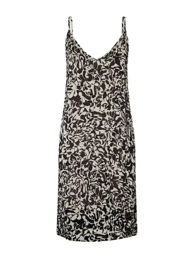 Embellished Printed Chiffon Dress