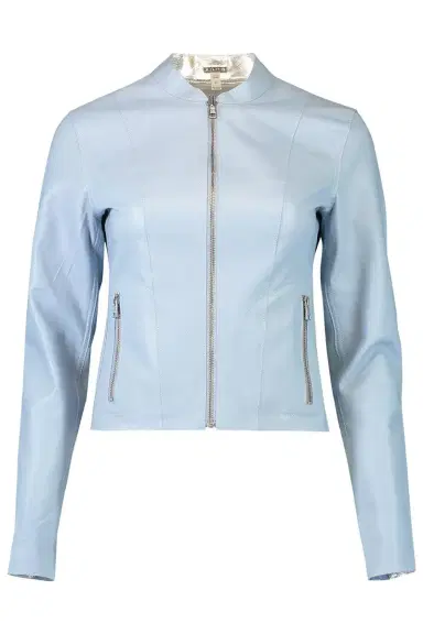 LAMARQUE Chapin Bomber Jacket - Baby Blue Silver | Thumbnail 1 LAMARQUE Chapin Bomber Jacket - Baby Blue Silver | Thumbnail 1