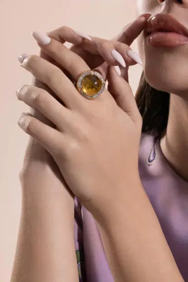 EDINA KISS Citrine Diamond Molten Ring | Thumbnail 2