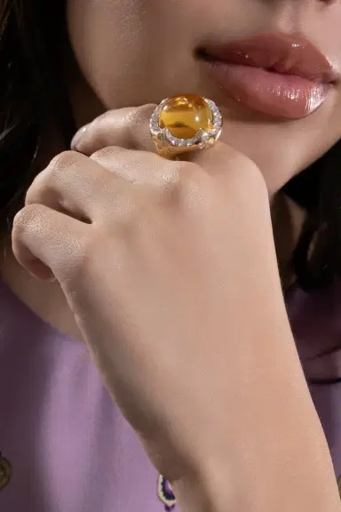 EDINA KISS Citrine Diamond Molten Ring | Thumbnail 4