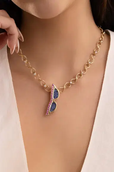 EDINA KISS Diamond Interlocking Chain Necklace | Thumbnail 4 EDINA KISS Diamond Interlocking Chain Necklace | Thumbnail 4