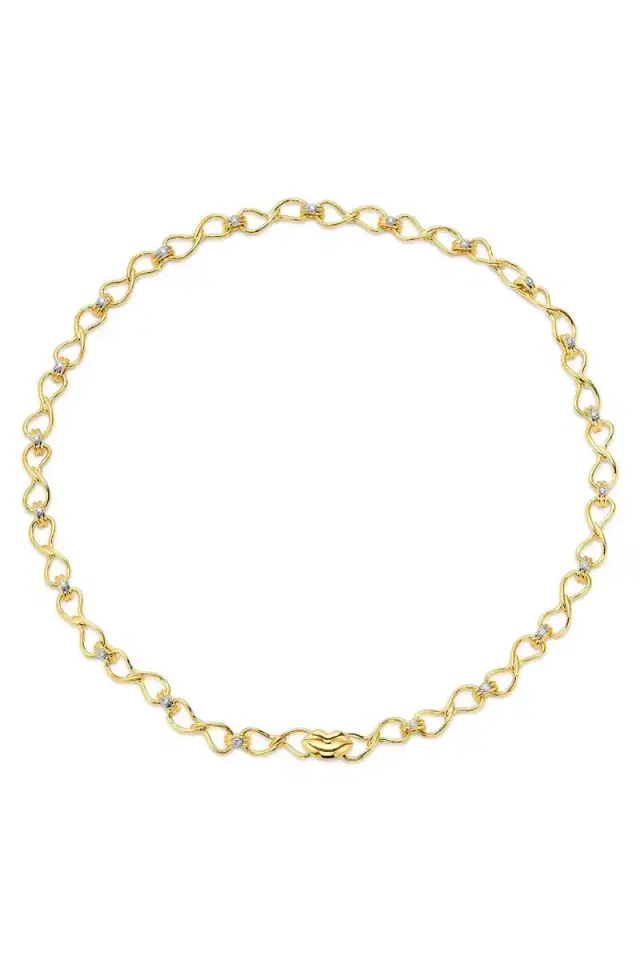 EDINA KISS Diamond Interlocking Chain Necklace