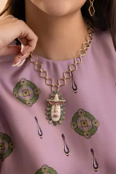 EDINA KISS Diamond Mosaic Motif Chain Neckalce | Thumbnail 3 EDINA KISS Diamond Mosaic Motif Chain Neckalce | Thumbnail 3