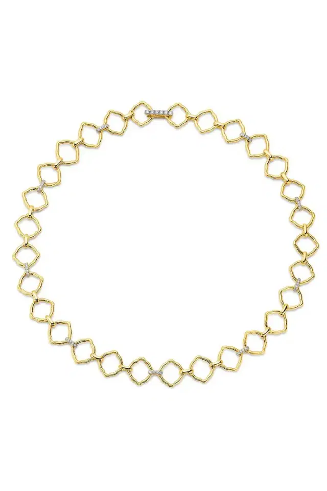 EDINA KISS Diamond Mosaic Motif Chain Neckalce