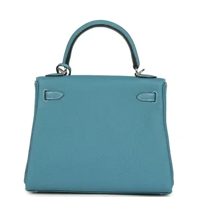 HERMÈS Hermes Kelly Retourne 25 Blue Jean Togo Palladium Hardware | Thumbnail 5 HERMÈS Hermes Kelly Retourne 25 Blue Jean Togo Palladium Hardware | Thumbnail 5
