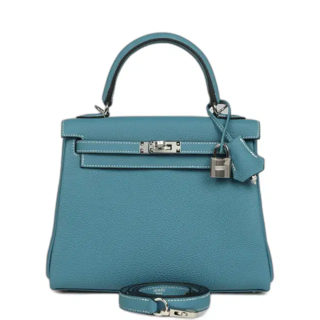 Hermes Kelly Retourne 25 Blue Jean Togo Palladium Hardware Hermes Kelly Retourne 25 Blue Jean Togo Palladium Hardware
