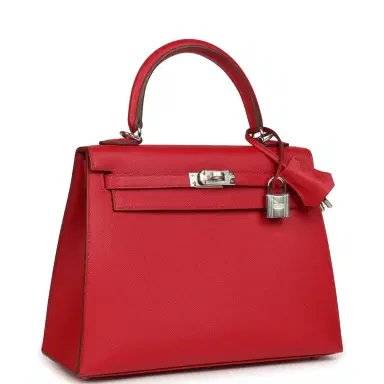 HERMÈS Hermes Kelly Sellier 25 Rouge Piment Verso Madame Palladium Hardware | Thumbnail 3 HERMÈS Hermes Kelly Sellier 25 Rouge Piment Verso Madame Palladium Hardware | Thumbnail 3
