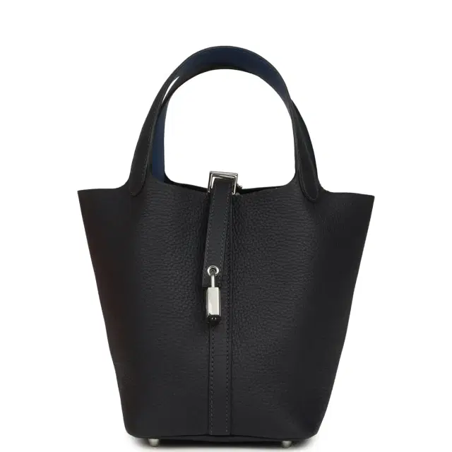 hermes Hermes Picotin Lock Eclat 18 Bleu Nuit Clemence and Bleu France Swift Palladium Hardware