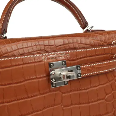 HERMÈS Hermes Special Order (HSS) Kelly Sellier 20 Gold Verso Matte Alligator Mississippiensis Palladium Hardware | Thumbnail 7 HERMÈS Hermes Special Order (HSS) Kelly Sellier 20 Gold Verso Matte Alligator Mississippiensis Palladium Hardware | Thumbnail 7