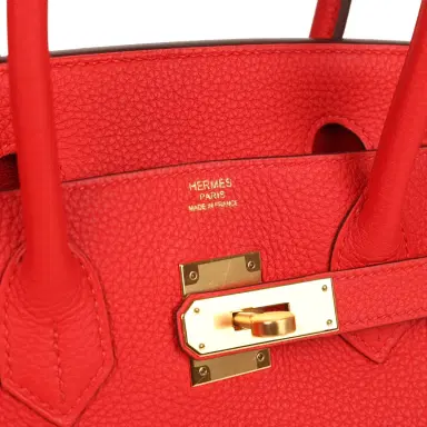 HERMÈS Pre-owned Hermes Birkin 30 Rouge de Coeur Togo Gold Hardware | Thumbnail 7 HERMÈS Pre-owned Hermes Birkin 30 Rouge de Coeur Togo Gold Hardware | Thumbnail 7