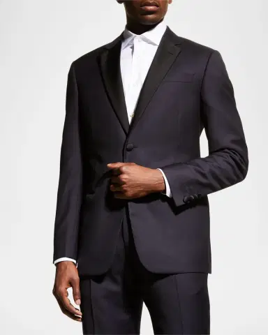 Emporio Armani Men 's Contrast Notch Lapel Two-Piece Tuxedo Suit | Thumbnail 3