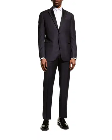 Emporio Armani Men 's Contrast Notch Lapel Two-Piece Tuxedo Suit | Thumbnail 1