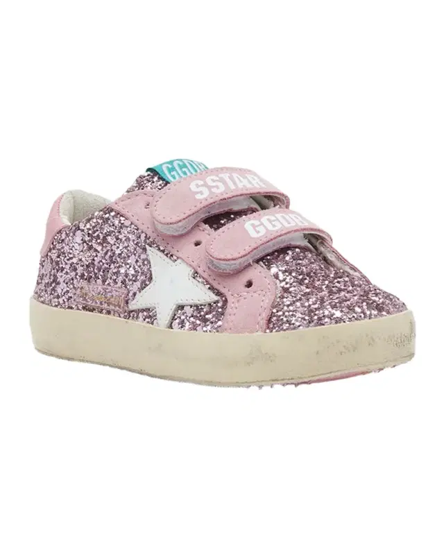 Girl 's Old School Glitter Dual-Grip Sneakers, Kids