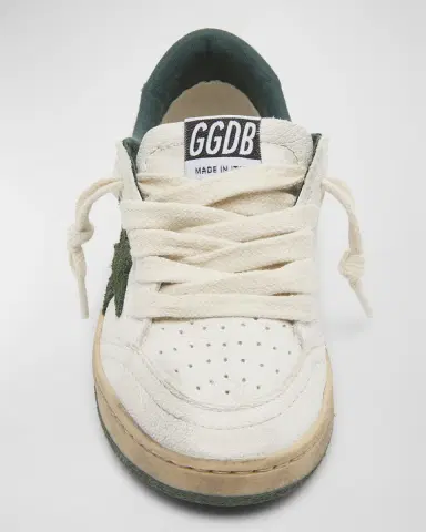 Golden Goose Kid 's Ballstar Bicolor Low-Top Sneakers, Kids | Thumbnail 3