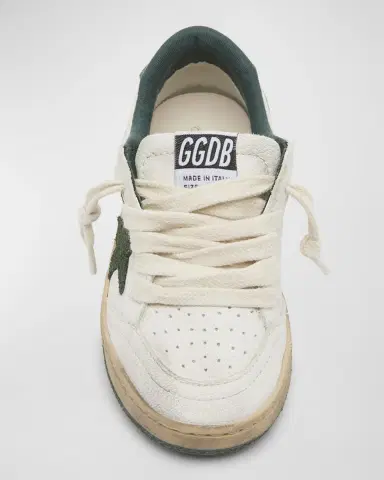 Golden Goose Kid 's Ballstar Bicolor Low-Top Sneakers, Kids | Thumbnail 4