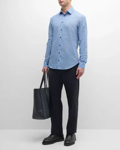 Giorgio Armani Men's Geo-Print Sport Shirt | Thumbnail 2