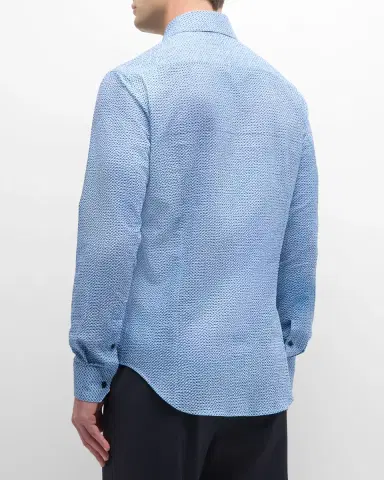 Giorgio Armani Men's Geo-Print Sport Shirt | Thumbnail 3