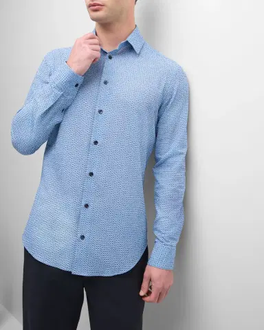 Giorgio Armani Men's Geo-Print Sport Shirt | Thumbnail 6