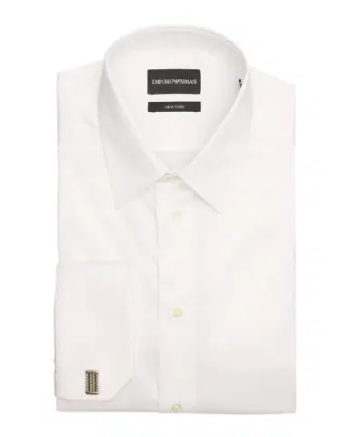 Emporio Armani Men's Cotton-Stretch French Cuff Dress Shirt | Thumbnail 1