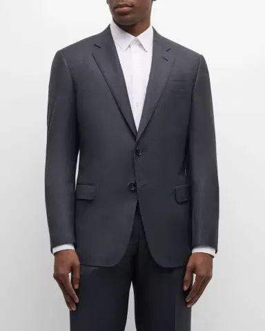 Giorgio Armani Men's Micro-Pattern Wool Suit | Thumbnail 4