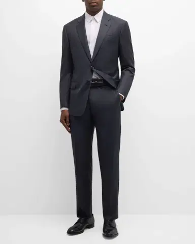 Giorgio Armani Men's Micro-Pattern Wool Suit | Thumbnail 6