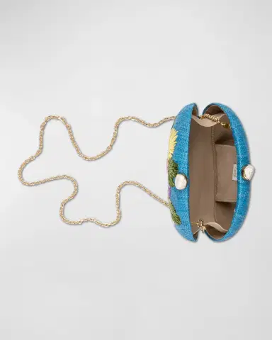 Rafe Berna Floral-Embroidered Straw Clutch Bag | Thumbnail 3 Rafe Berna Floral-Embroidered Straw Clutch Bag | Thumbnail 3