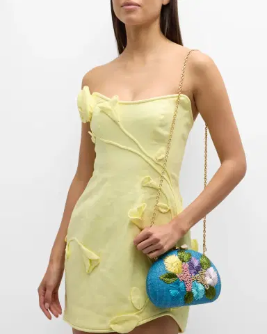 Rafe Berna Floral-Embroidered Straw Clutch Bag | Thumbnail 4 Rafe Berna Floral-Embroidered Straw Clutch Bag | Thumbnail 4
