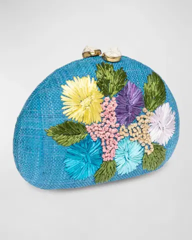Rafe Berna Floral-Embroidered Straw Clutch Bag | Thumbnail 6 Rafe Berna Floral-Embroidered Straw Clutch Bag | Thumbnail 6
