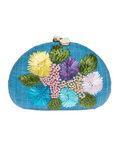 Rafe Berna Floral-Embroidered Straw Clutch Bag | Thumbnail 1 Rafe Berna Floral-Embroidered Straw Clutch Bag | Thumbnail 1