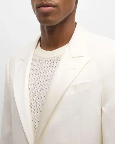 Emporio Armani Men's Textured Solid Dinner Jacket | Thumbnail 6